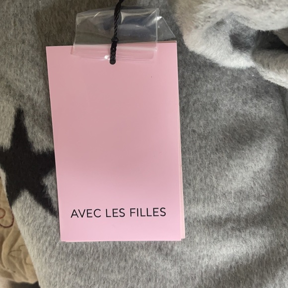 Avec Les Filles Gray Double Face Star Print Cocoon Coat - Picture 6 of 13